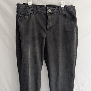 INC WOMEN'S STRETCHY JEANS MID-RISE STRAIGHT FADED BLACK SIZE 16 $24.00